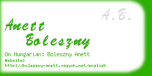 anett boleszny business card